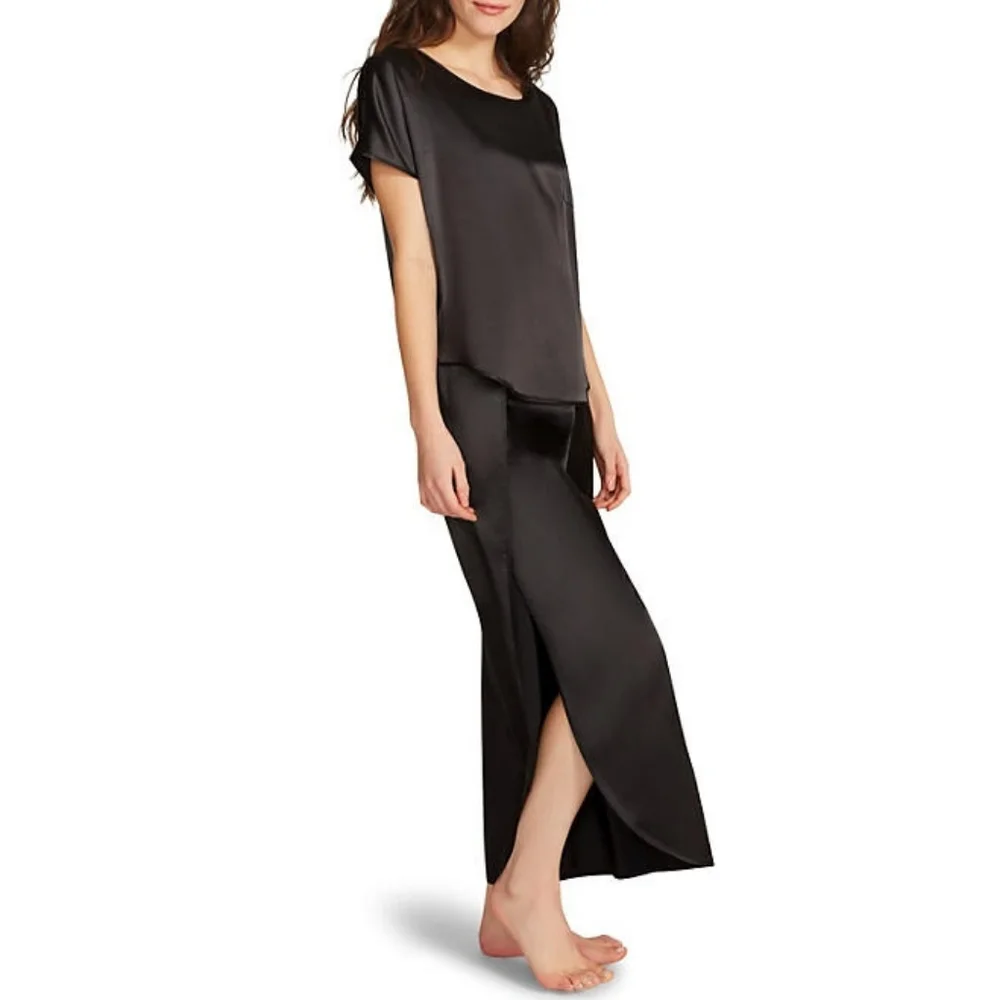 BB Dakota Women's Green or Black Satin 2-Piece Pants & Top Lounge Set NWT - Picture 4 of 8